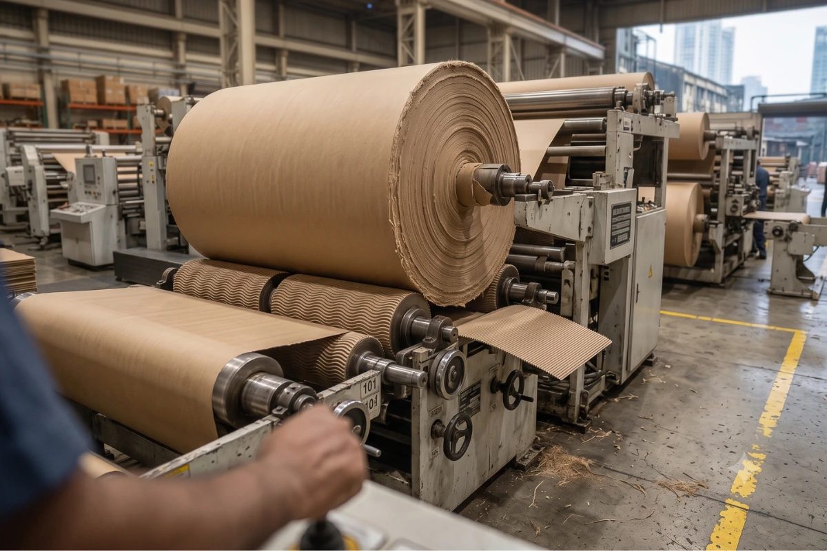 Corrugation machine at Krishiv Packaging