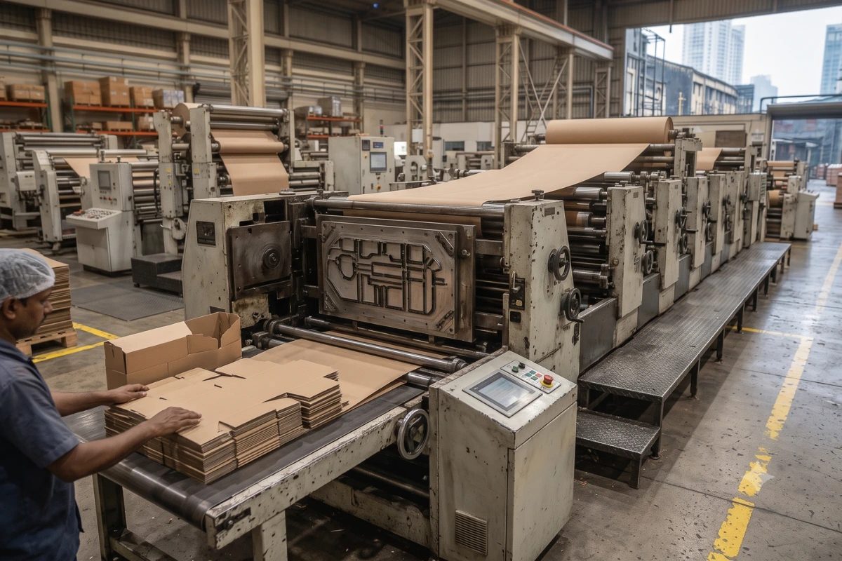 Die-cutting machine at Krishiv Packaging